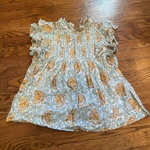 Oliphant Pintuck Ruffle Top